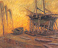 Quinquela. Barco en astillero