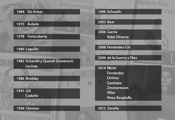 Humberto Rivas. Antología crítica: índice